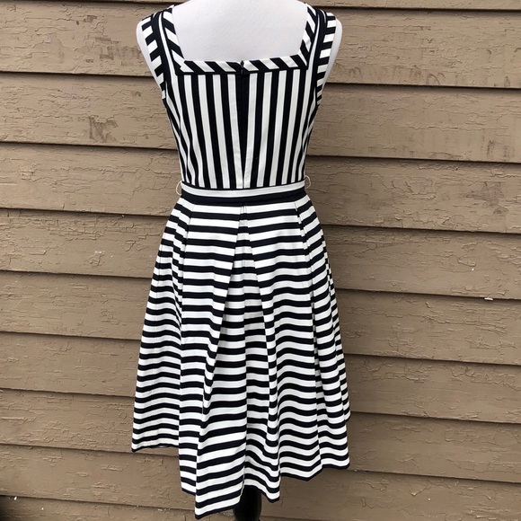 Anne Klein striped retro fit and flare dress - Picture 3 of 9